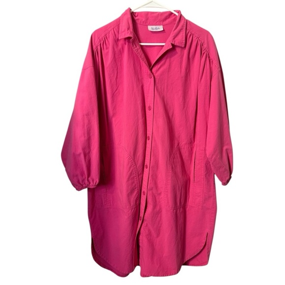 Alice Martin Lagenlook Cotton Shift Long Sleeve Tunic Dress with Pockets XXLarge - Picture 1 of 5